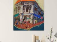 Singapore Corner Shophouse Landscape Oil Painting - City Street Heritage Artwork - Beautiful Cityscape - Original Art Decor