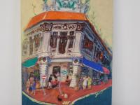Singapore Corner Shophouse Landscape Oil Painting - City Street Heritage Artwork - Beautiful Cityscape - Original Art Decor
