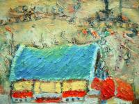 The Lost Station, whimsical train art oil painting of Singapore Tanjong Pagar Railway, an original impressionist artwork of vintage heritage