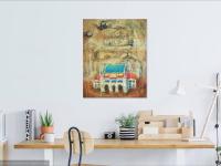 The Lost Station, whimsical train art oil painting of Singapore Tanjong Pagar Railway, an original impressionist artwork of vintage heritage