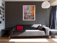 Silent Dome: Bright Impressionist Oil Painting - Singapore National Gallery - Original Architectural Artwork - Contemporary Urban Home Decor