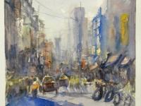 Taiwan Taipei street landscape atmospheric impressionist painting