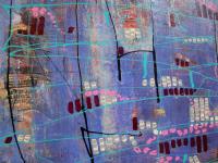 Whimsical Metropolis - Original Abstract Painting on Canvas - Surreal Art for Home Decor - Fantasy City Mood - Unique Cityscape - Blue Art