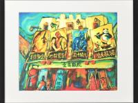 Impressionist Paintings Wall Art Prints 11x14" - Camobdian gril at Angkor Wat, whimsical pigeon birds on blue water fountain, european Poland Spain holidays decor travel art
