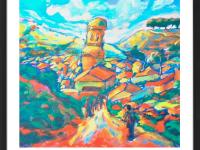 Camino de Santiago Art Prints A4 - Pilgrim Trail Landscape Wall Decor - Way of St James Art - Spain Travel Landscape Paintings - El Camino Gift