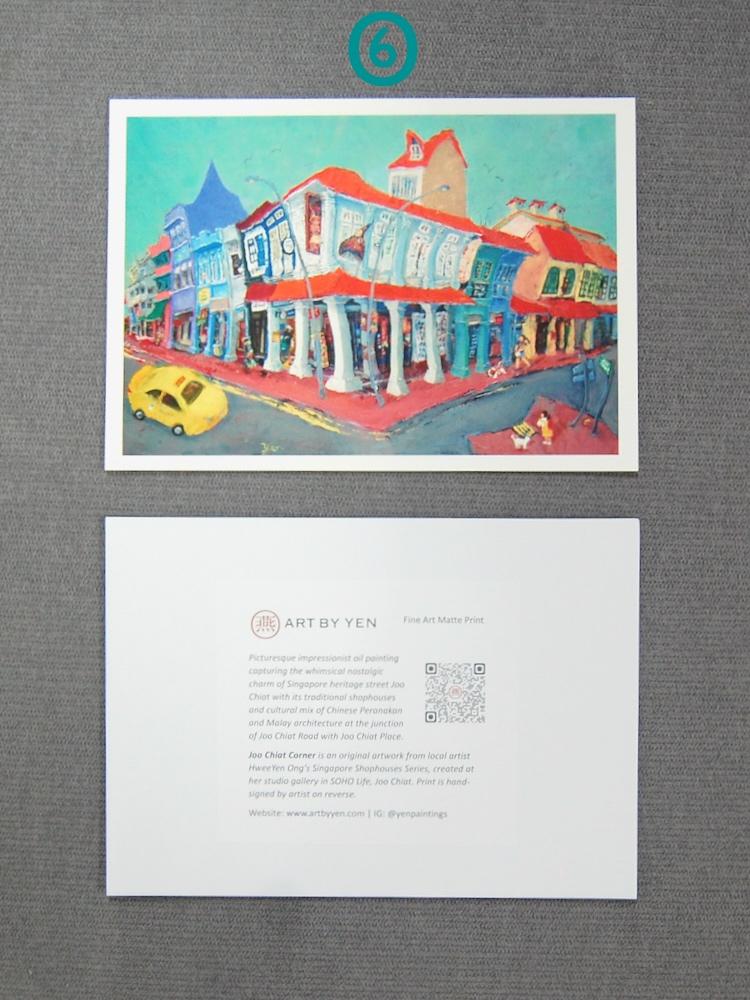 Singapore Souvenir 5x7 Signed Art Prints of Emerald Hill, Joo Chiat, Tanjong Pagar Shophouse Paintings | Vibrant Asia Travel $20 Gift of Peranakan Heritage