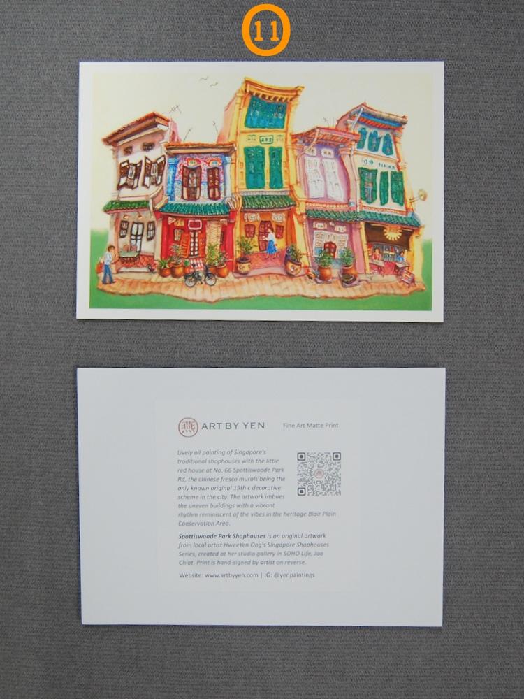 Singapore Souvenir 5x7 Signed Art Prints of Emerald Hill, Joo Chiat, Tanjong Pagar Shophouse Paintings | Vibrant Asia Travel $20 Gift of Peranakan Heritage