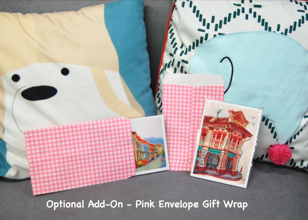 Gift Wrapper For Purchase With 5x7 Singapore Shophouse Souvenir Package Print Only 