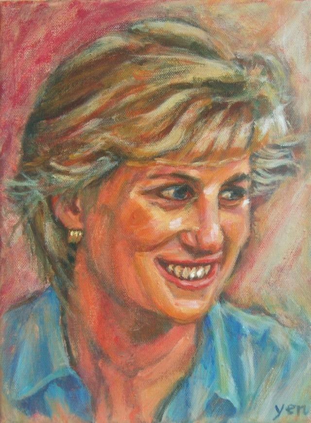 Princess Diana Spencer impressionist portrait painting