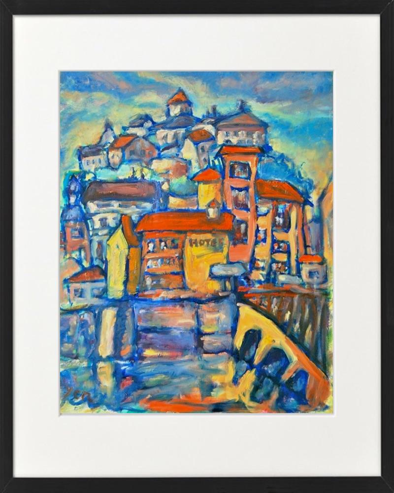 Spanish Art Prints 8x10" - Camino de Santiago Compostela Cathedral - Impressionist Travel Landscape Paintings - Spain Souvenir