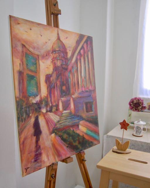 Art And Justice - Surreal fauvist impressionist painting of Singapore city's National Art Gallery, once the Supreme Court building