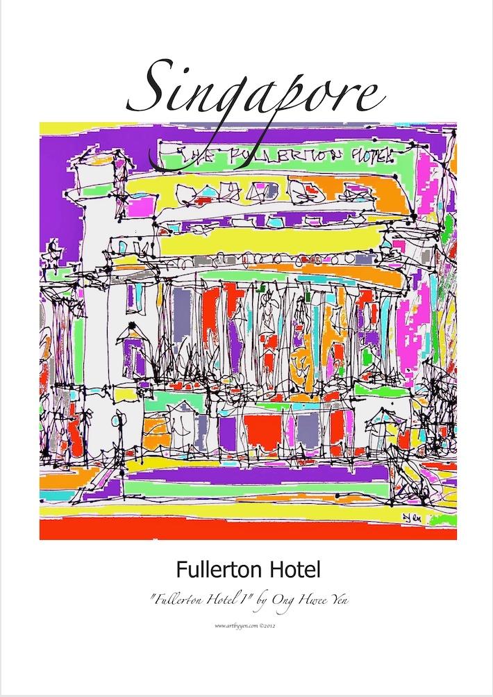 Singapore Art Prints - Travel Landscape Paintings of City - Marina Bay Sands, Fullerton Hotel, Traditional Shophouses - Singapore Souvenir