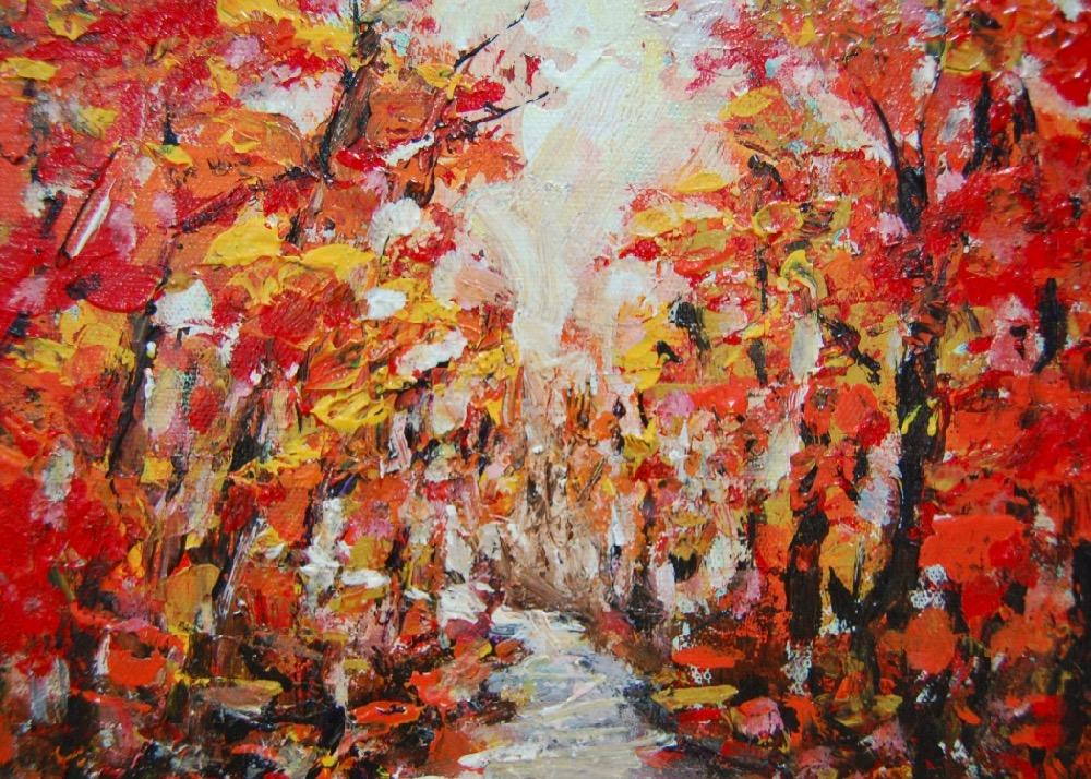 Brilliance Autumn Trees Original Acrylic Painting - Vibrant Nature Forest Landscape Fine Art - Fall Foliage Wall Decor - Seasonal Artwork