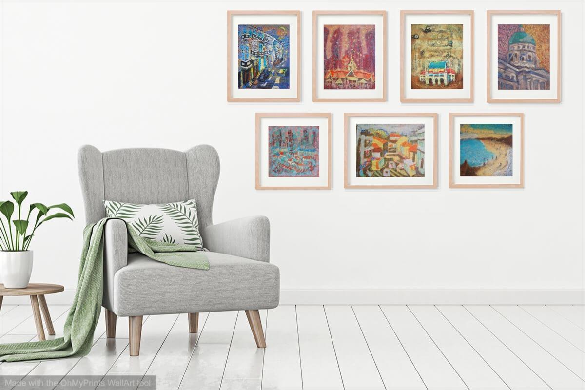 Any fine art giclee prints of travel landscape paintings in standard frame sizes 5x7 / 8x10 / A4 / 11x14 / A3 limited edition