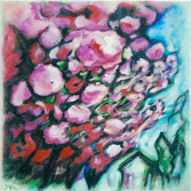 Blossoms Way -Pink Sakura Trees Oil Painting, Cherry Blossoms, Japanese Flowers, Floral Art, Spring Season, Nature, Whimsical, Expressionist