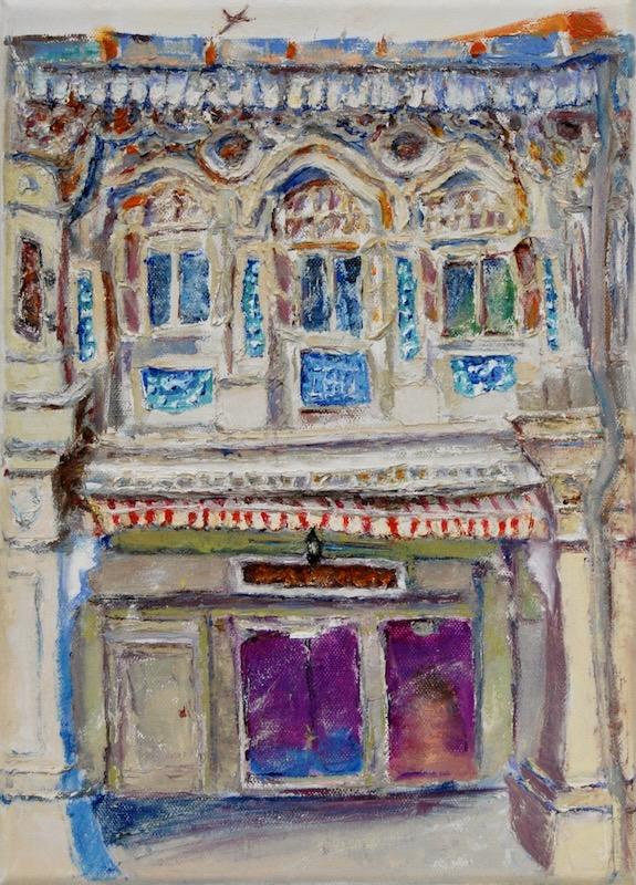 Joo Chiat shophouse impasto oil painting (Cuatro) from The 8 Shophouses series by Singapore artist HweeYen Ong