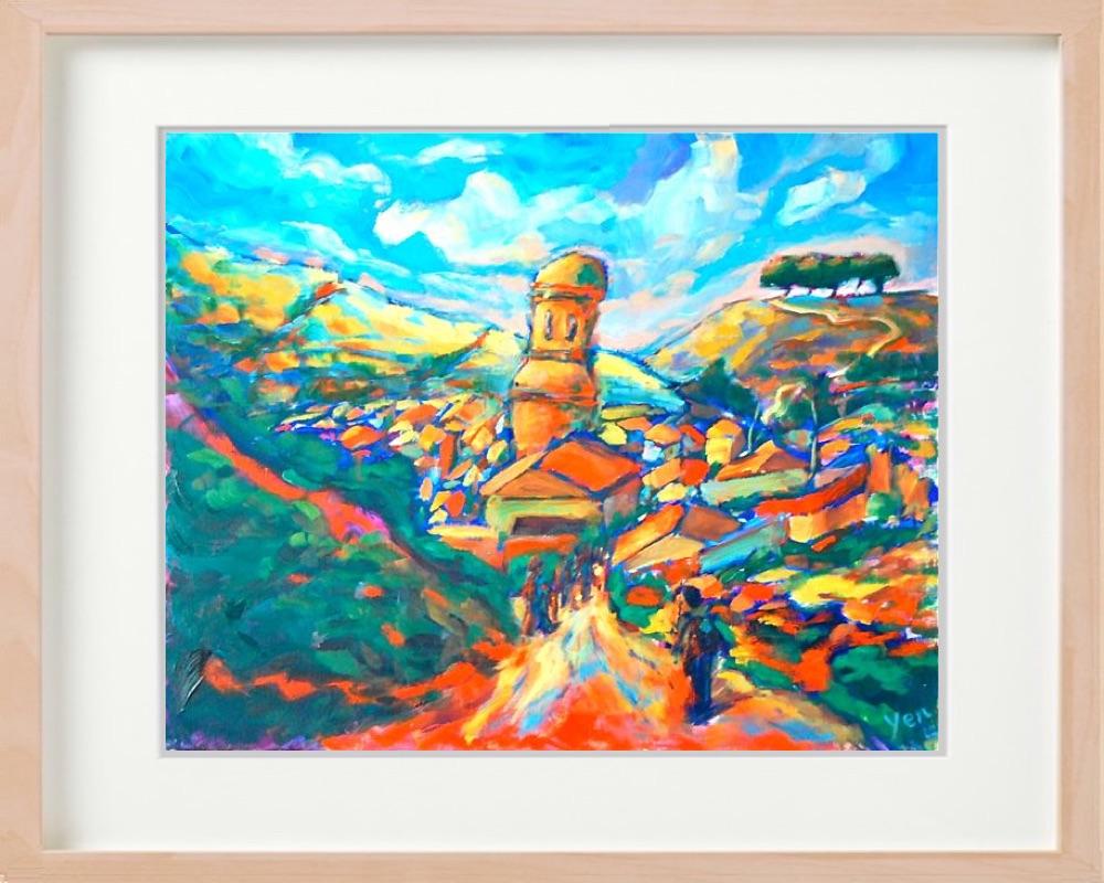 Camino de Santiago Art Prints 8x10" - Pilgrim Trail Landscape Wall Decor - Way of St James Art - Spain Travel Landscape Paintings - El Camino Gift