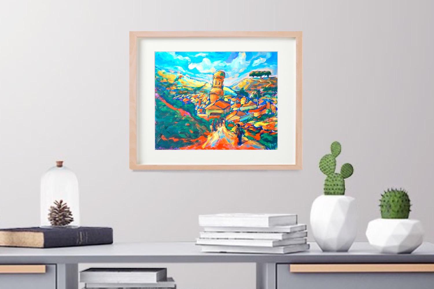 Camino de Santiago Art Prints 8x10" - Pilgrim Trail Landscape Wall Decor - Way of St James Art - Spain Travel Landscape Paintings - El Camino Gift