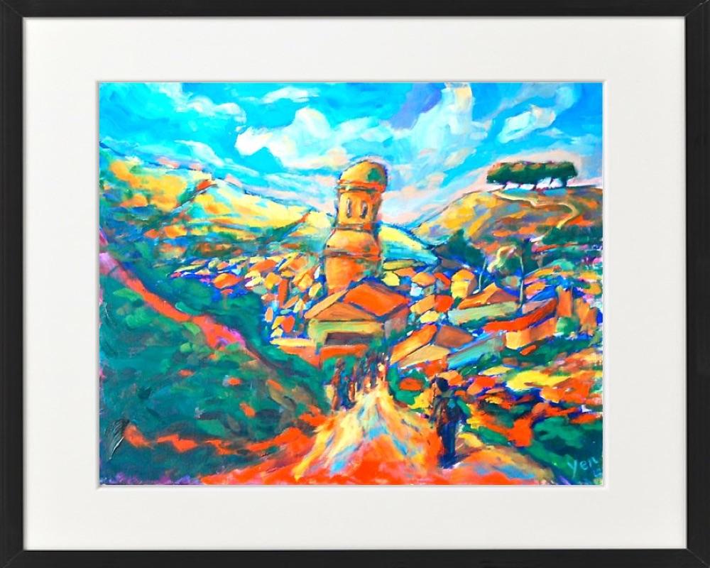 Camino de Santiago Art Prints - Pilgrim Trail Landscape Wall Decor - Way of St James Art - Spain Travel Landscape Paintings - El Camino Gift