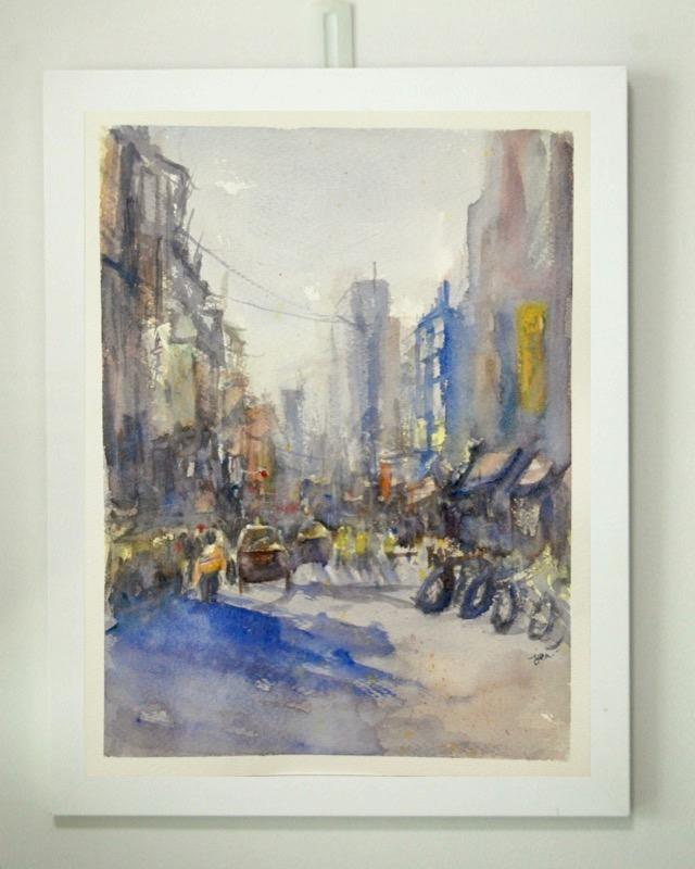 Taiwan Taipei street landscape atmospheric impressionist painting