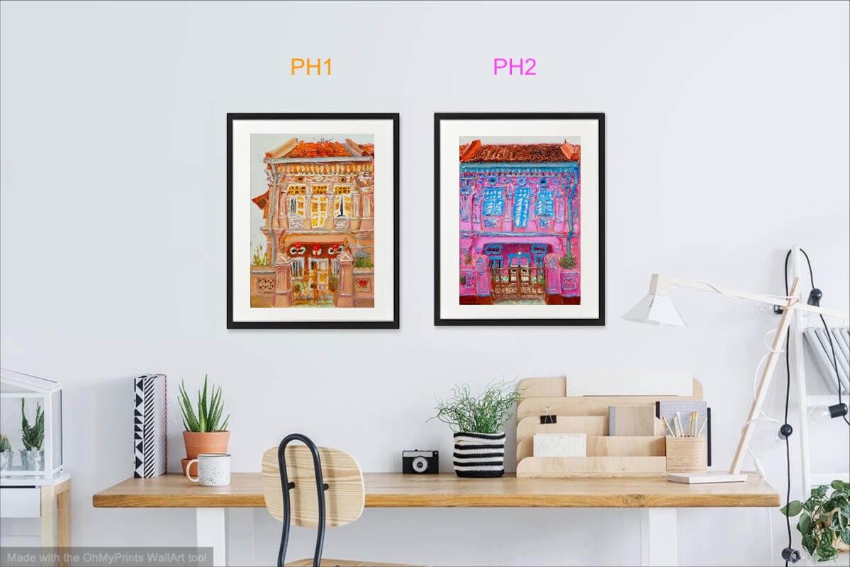 Koon Seng Road Peranakan Shophouses - Singapore Joo Chiat Art Prints_PH1 & PH2