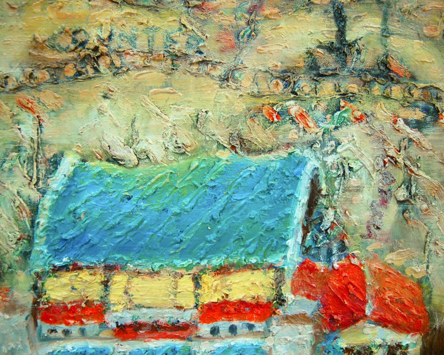 The Lost Station, whimsical train art oil painting of Singapore Tanjong Pagar Railway, an original impressionist artwork of vintage heritage