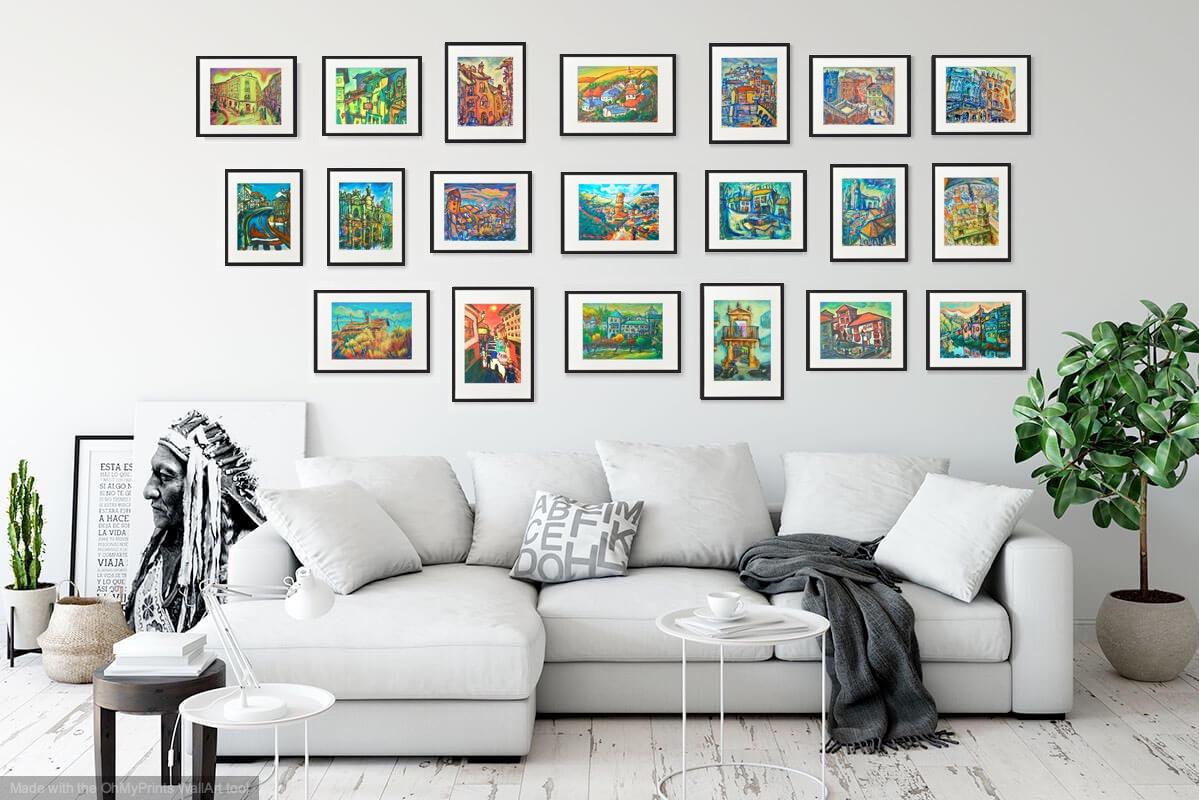 Camino de Santiago Art Prints 8x10" - Pilgrim Trail Landscape Wall Decor - Way of St James Art - Spain Travel Landscape Paintings - El Camino Gift