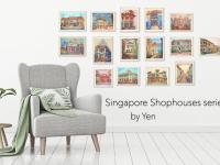 Singapore Signed Art Print of Neil Road Baba House Painting, Peranakan Gift, Asia Travel Poster Souvenir