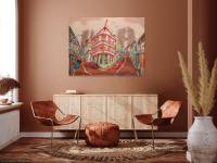 Chinatown Corner art in warm living room interior