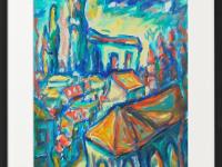 Spanish Art Prints 8x10" - Camino de Santiago Compostela Cathedral - Impressionist Travel Landscape Paintings - Spain Souvenir