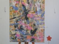 Treble Joy - Music Art Acrylic Painting of Treble Clef, original canvas abstract art with whimsical impressionist patterns of musical notes
