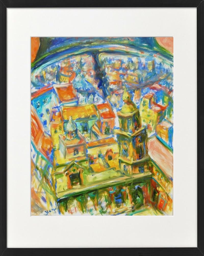Spanish Art Prints 8x10" - Camino de Santiago Compostela Cathedral - Impressionist Travel Landscape Paintings - Spain Souvenir