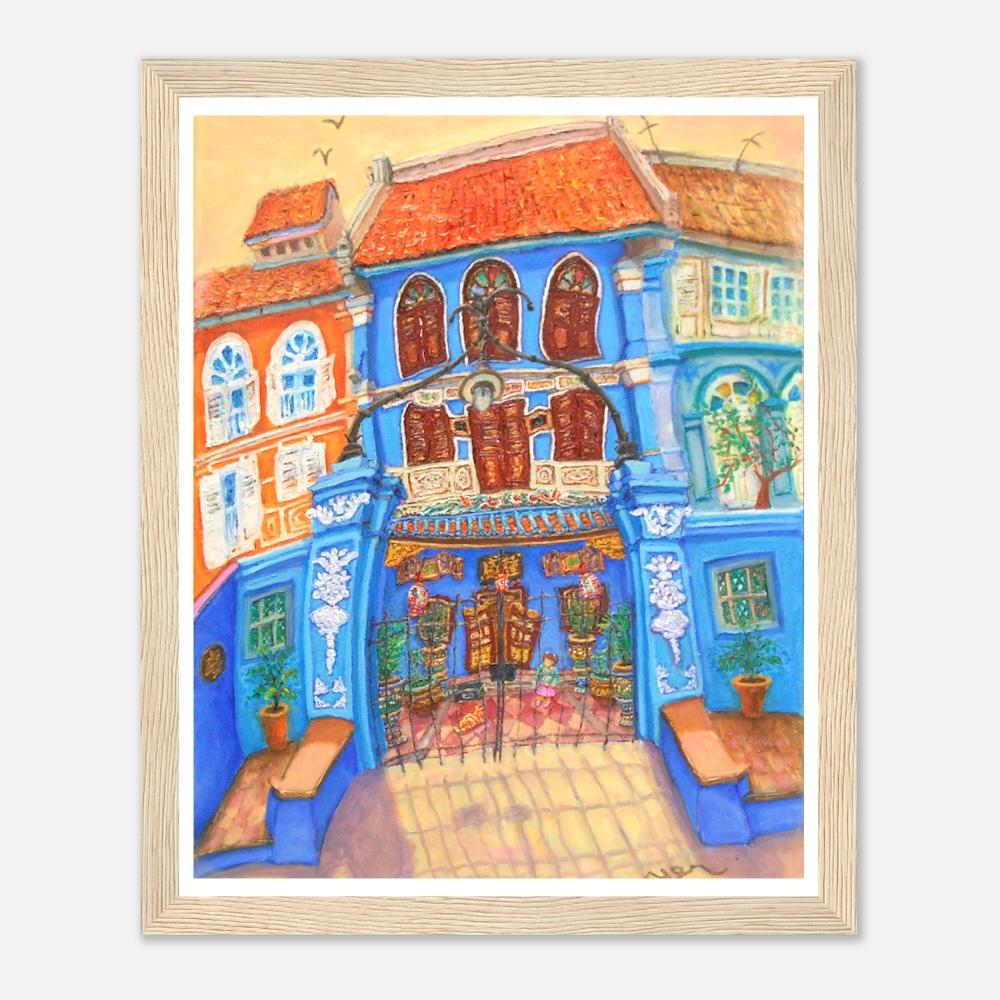 Singapore Signed Art Print of Neil Road Baba House Painting, Peranakan Gift, Asia Travel Poster Souvenir