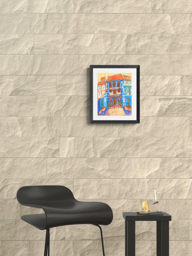 Singapore Signed Art Print of Neil Road Baba House Painting, Peranakan Gift, Asia Travel Poster Souvenir